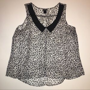 Torrid B/W Leopard Print Sleeveless Chiffon Top